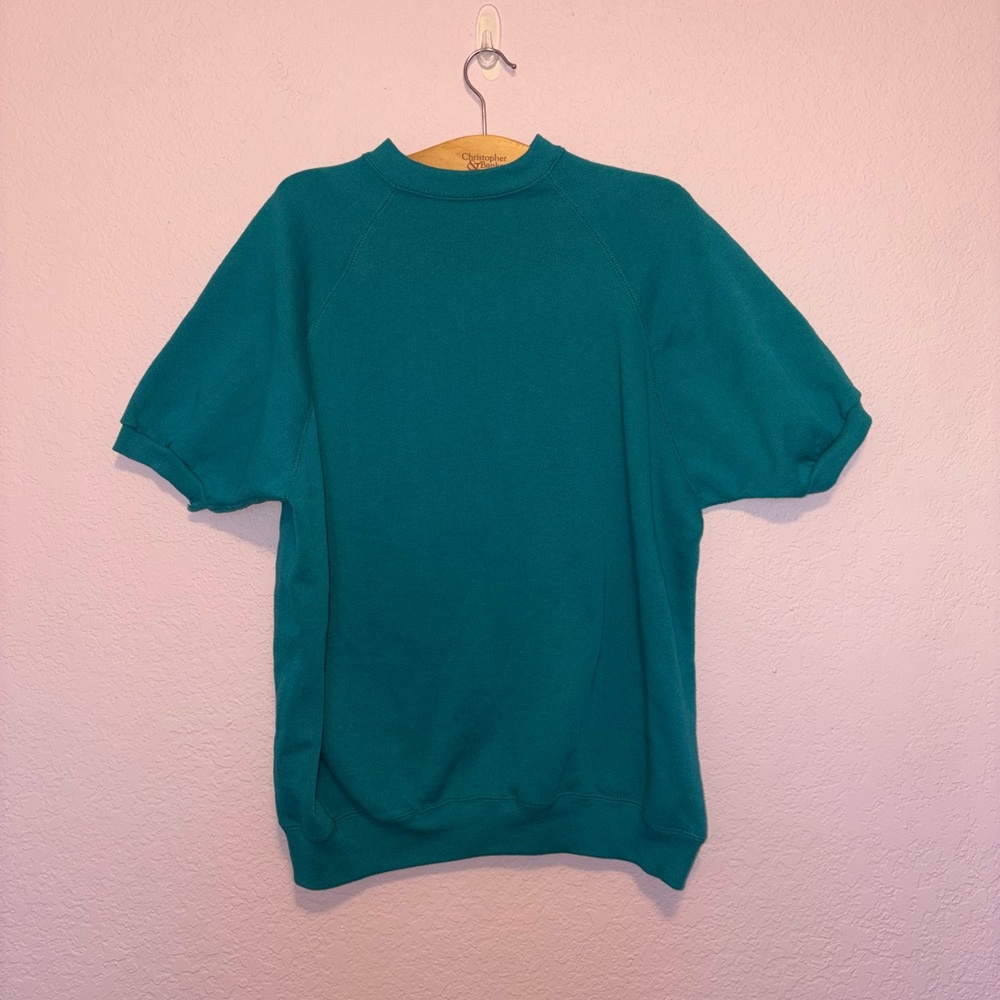 Vintage XL Teal Short Sleeve Sweatshirt